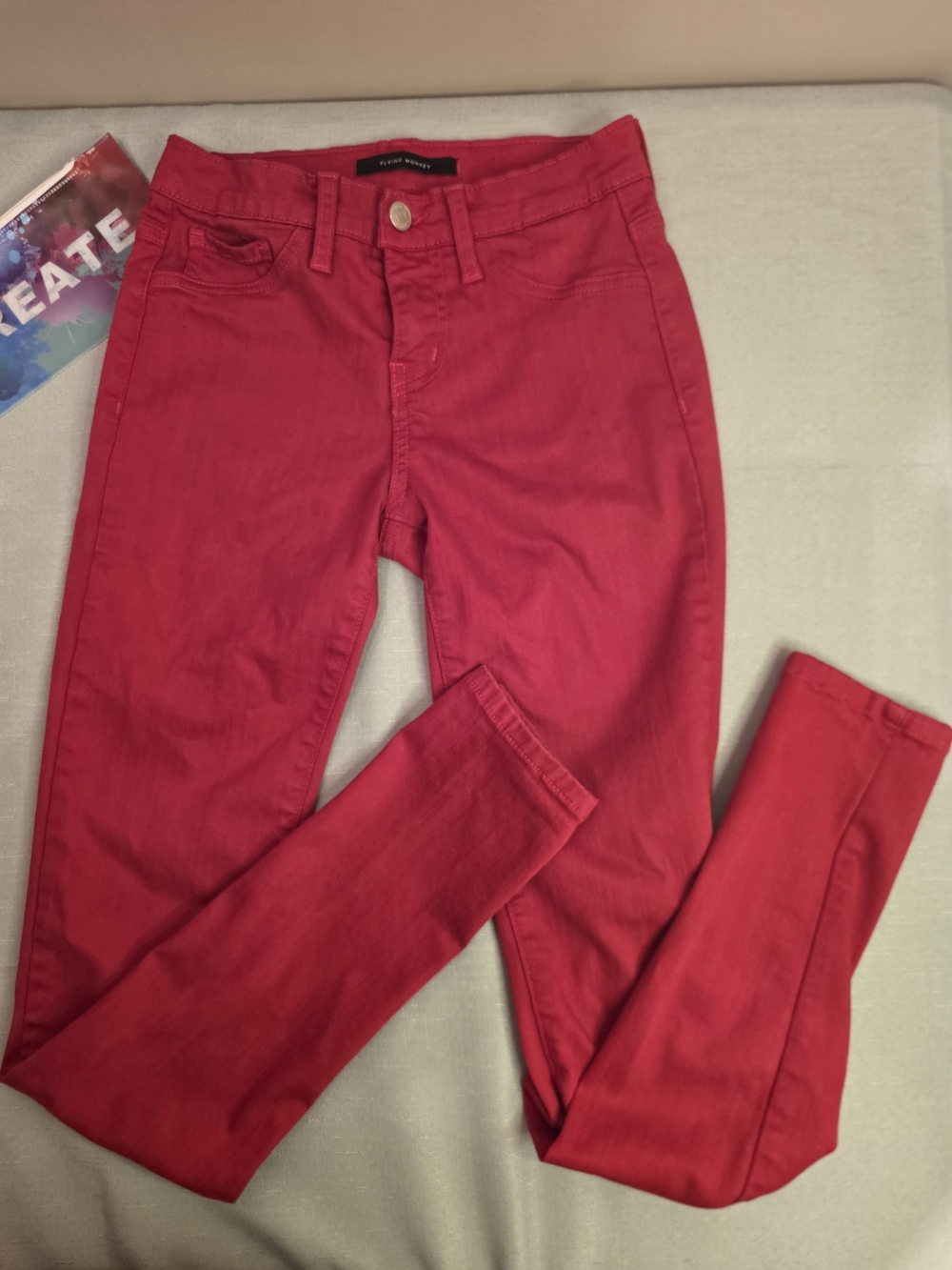 Flying Monkey Vibrant Red Skinny Jeans Size 24